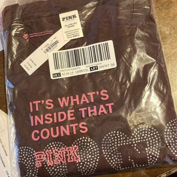 🔥VS Pink ✨bling✨ short sleeve campus tee sz XXL NWT - Picture 7 of 9